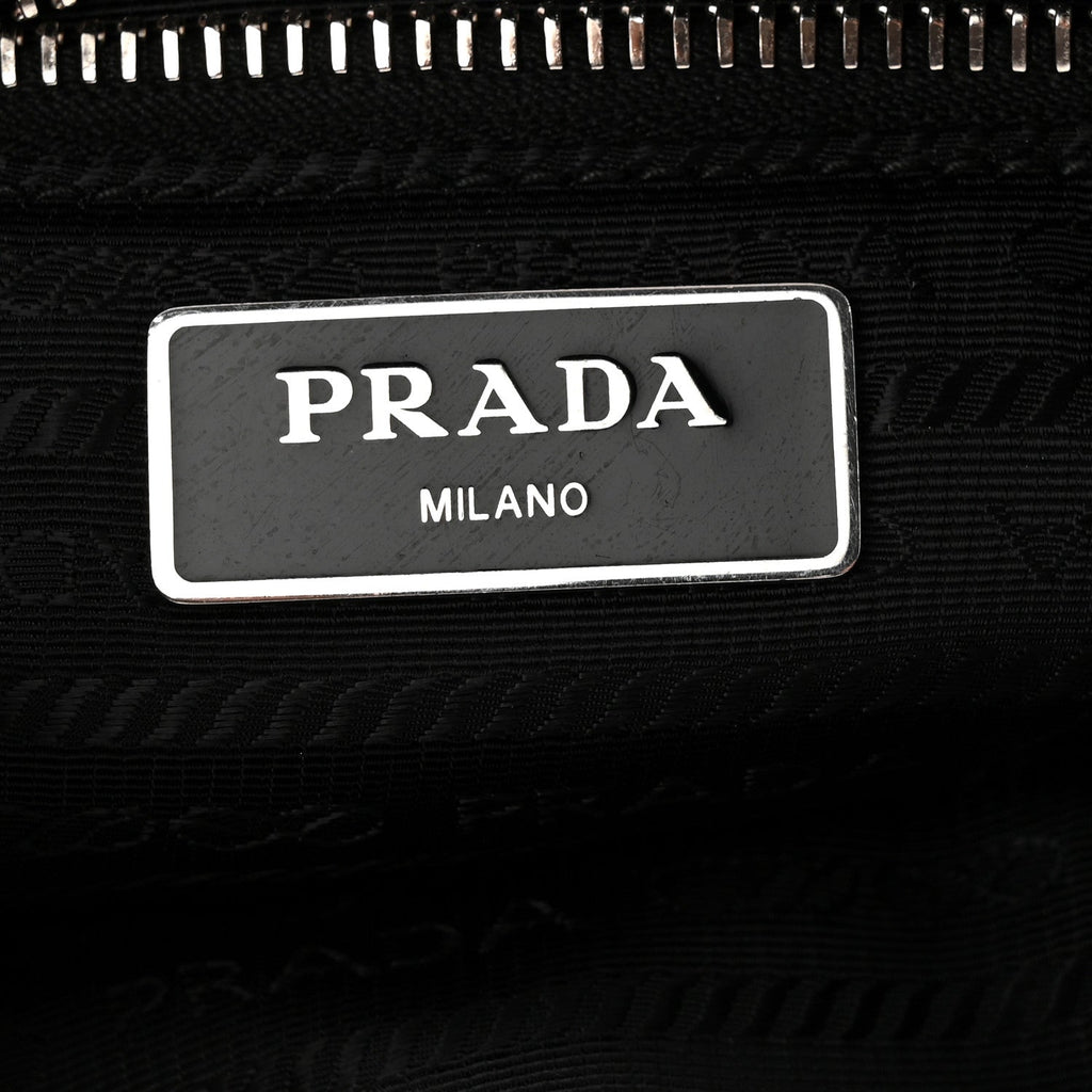 Prada Re-Nylon Triangle Padded Patchwork Shoulder Bag Black