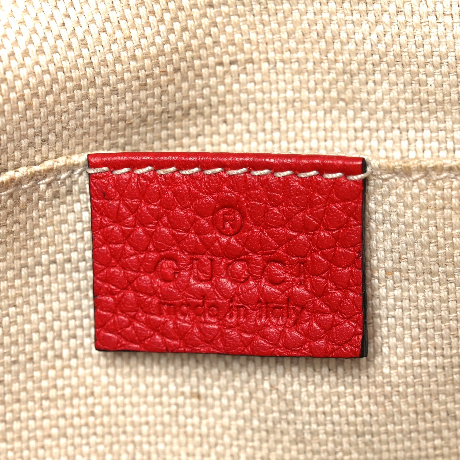 Gucci Pebbled Calfskin Small Soho Disco Bag Vibrant Red