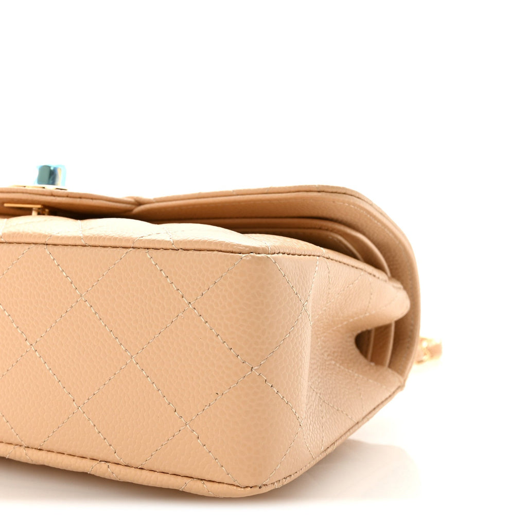 Chanel Caviar Quilted Small Double Flap Beige