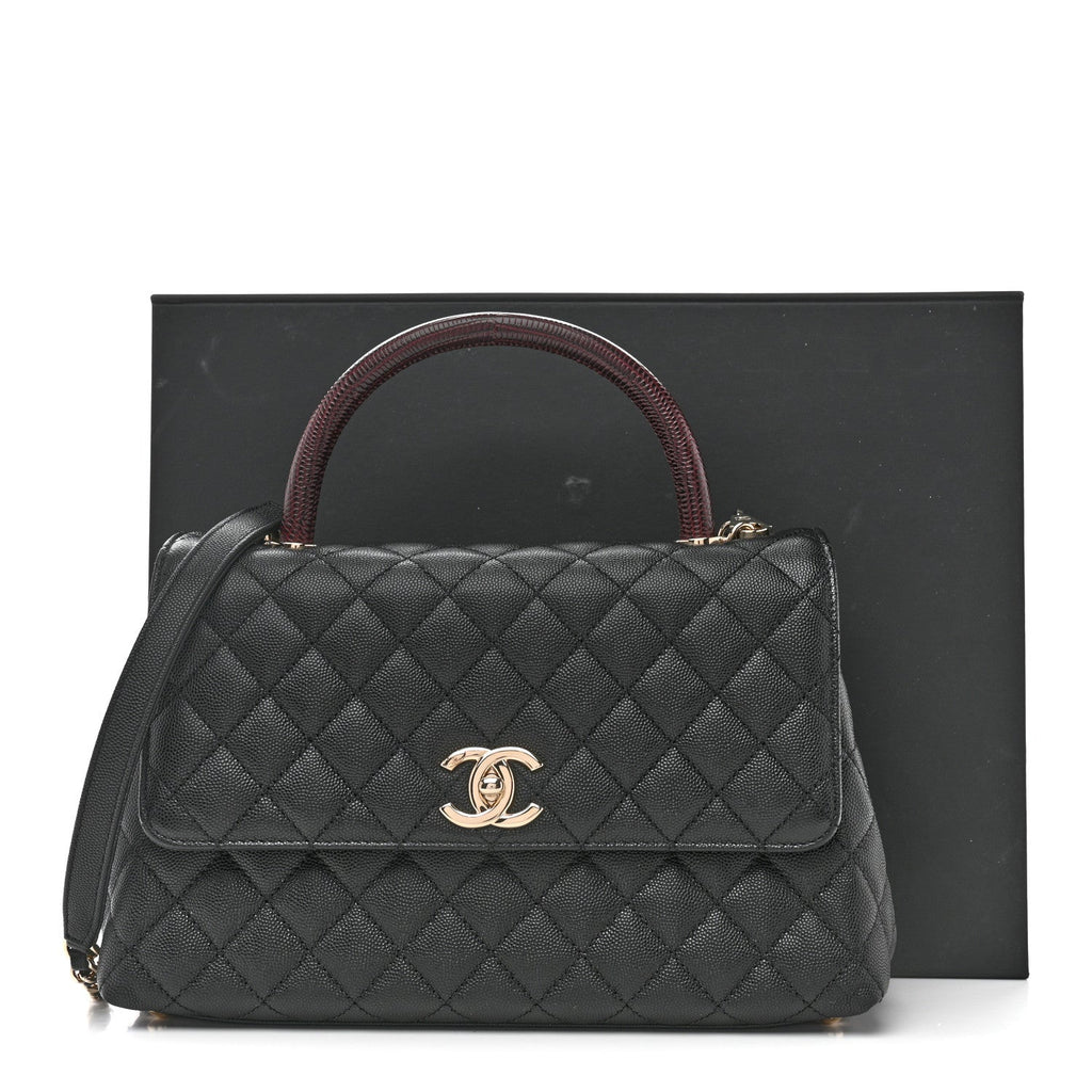 Chanel Caviar Quilted Small Coco Handle Flap Black