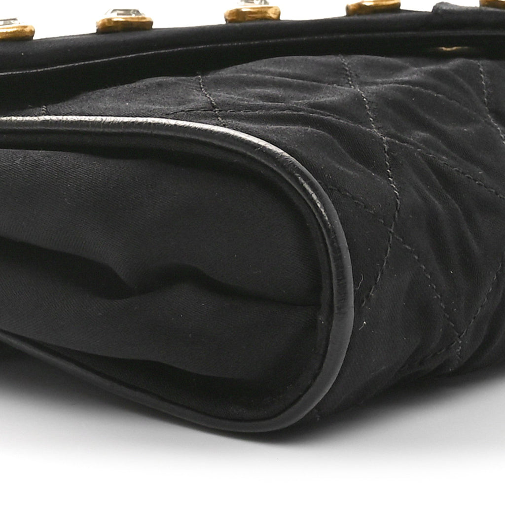 Chanel Fabric Quilted Crystal Envelope Small Flap Black