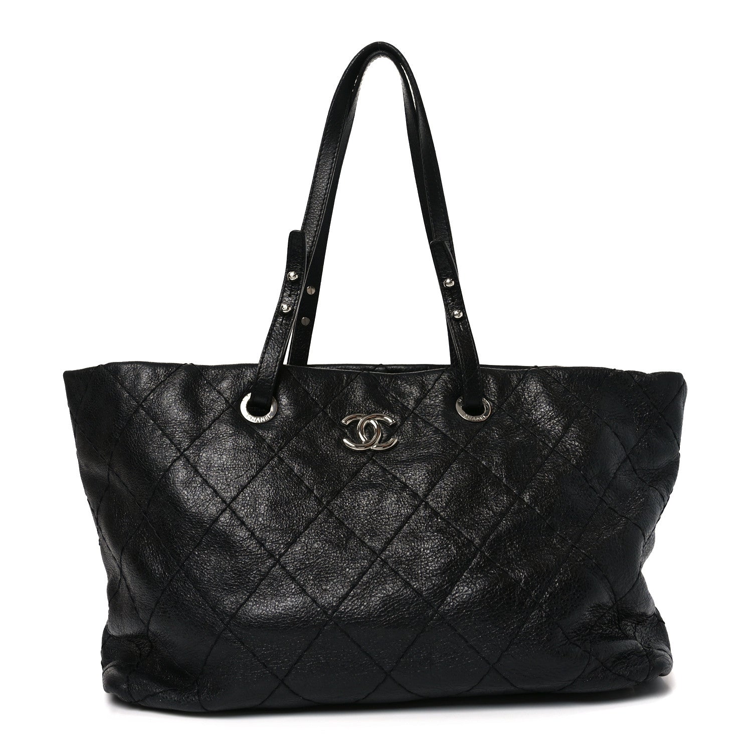 Chanel Glazed Calfskin Large On The Road Tote Black