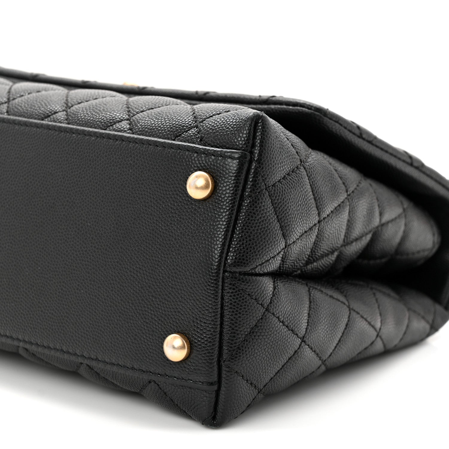Chanel Caviar Lizard Embossed Quilted Small Coco Handle Flap Black