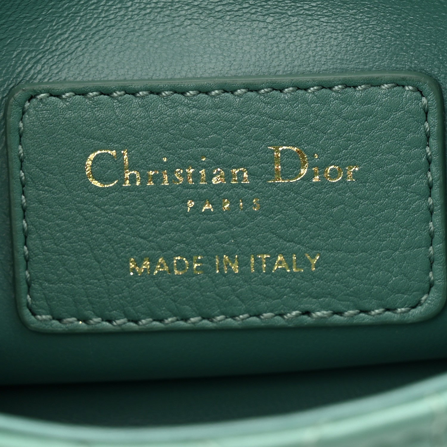 Christian Dior Supple Calfskin Cannage Micro Caro Bag Vert Tundra