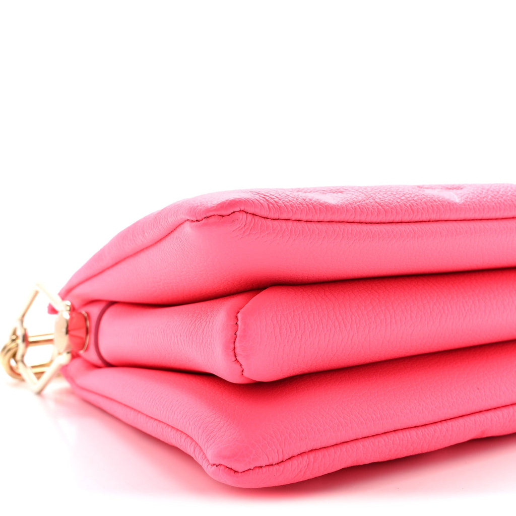 Louis Vuitton Calfskin Embossed Monogram Coussin BB Rose Fluo