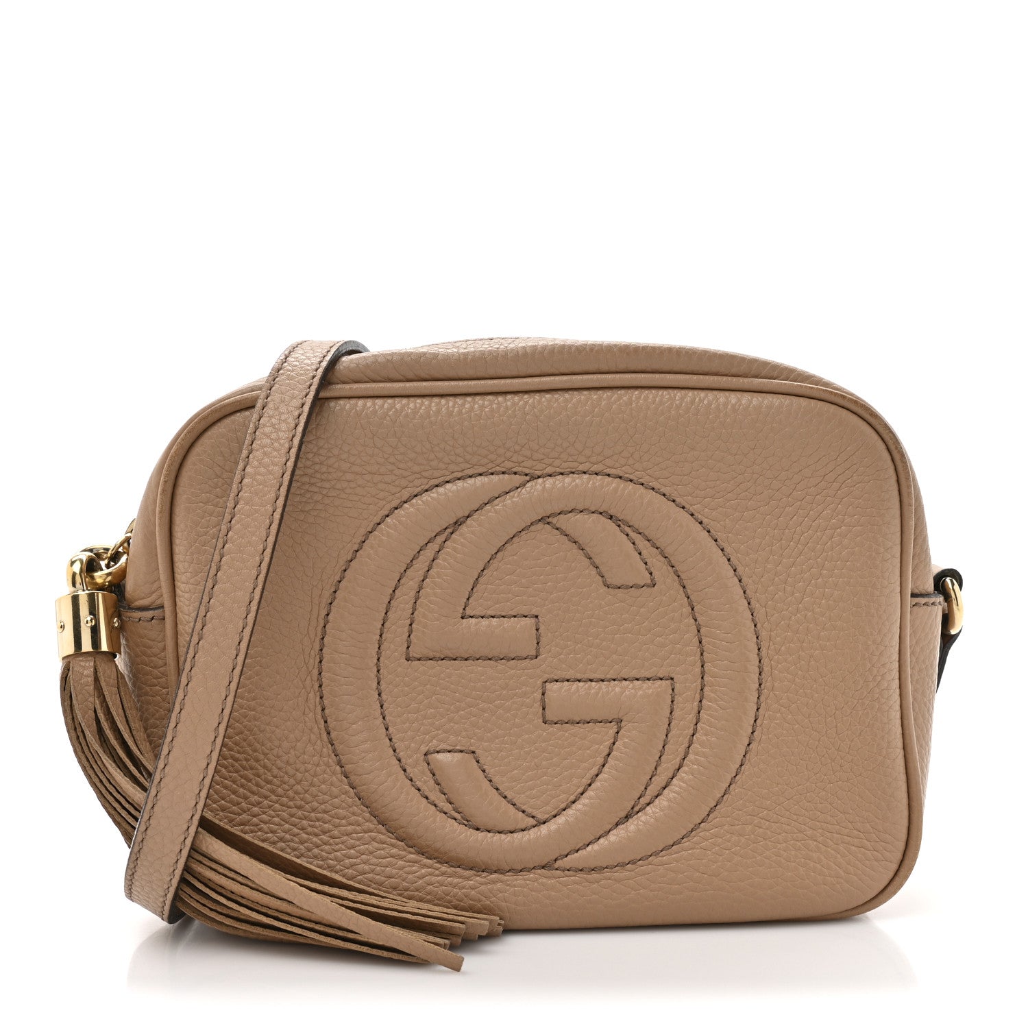 Gucci Pebbled Calfskin Small Soho Disco Bag Rose Beige