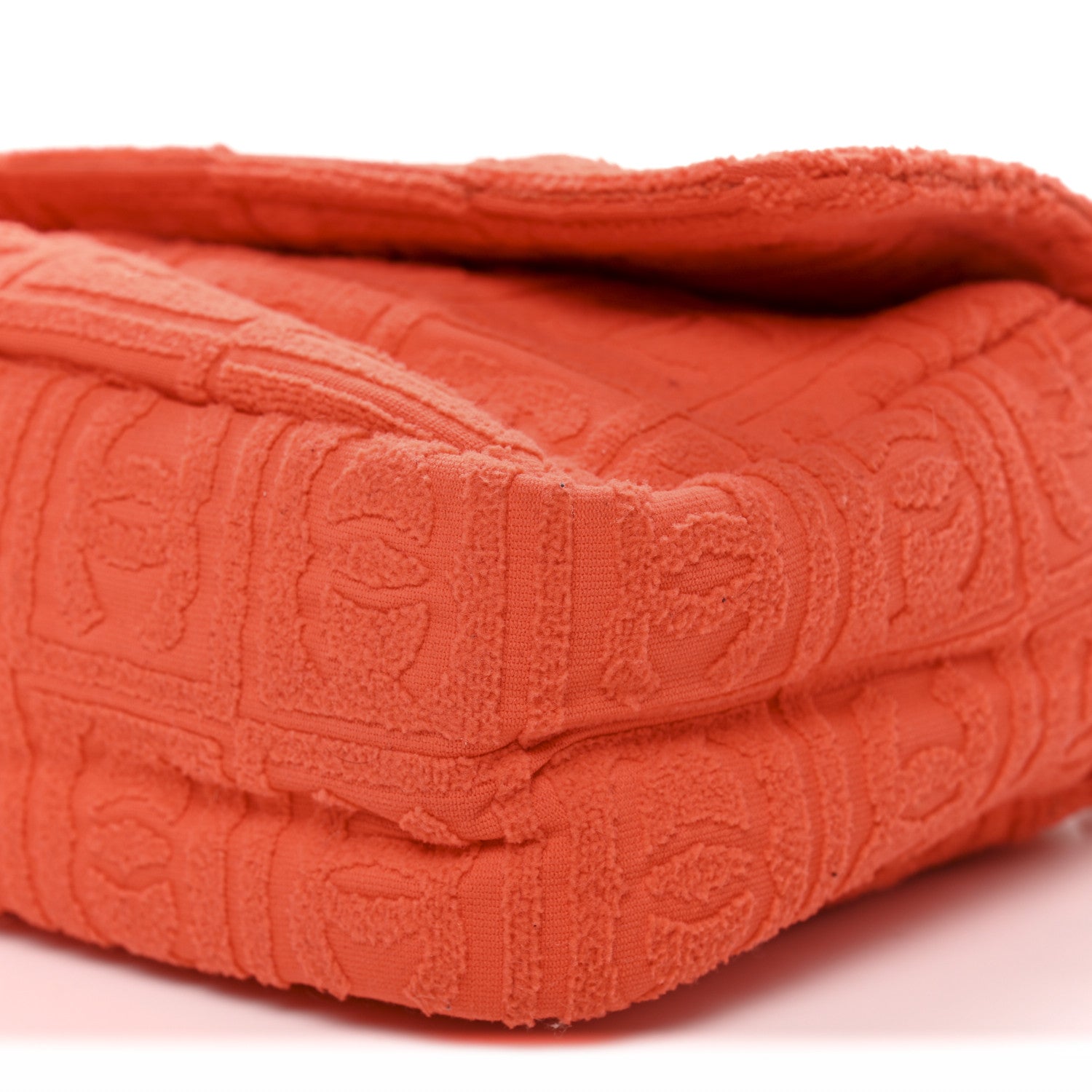 Chanel Terry Cloth CC Medium Single Flap Orange