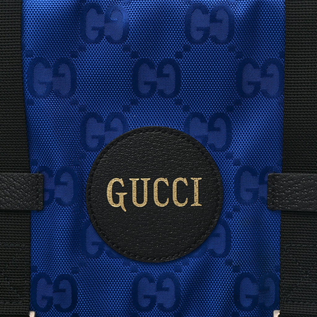 Gucci Econyl Nylon Monogram Off The Grid Suitcase Guilted Blue Black