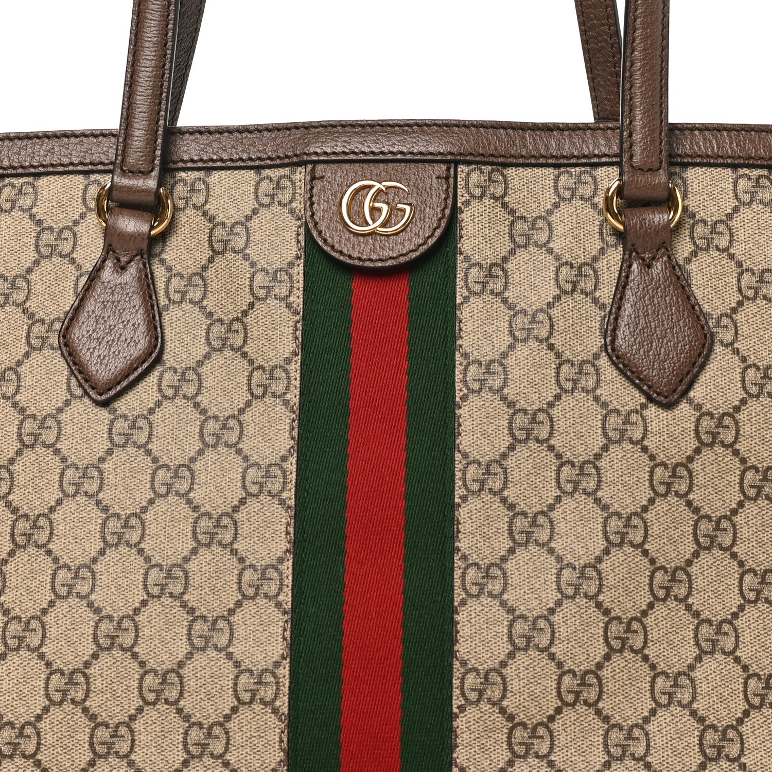 Gucci GG Supreme Monogram Medium Ophidia Shopping Tote Brown