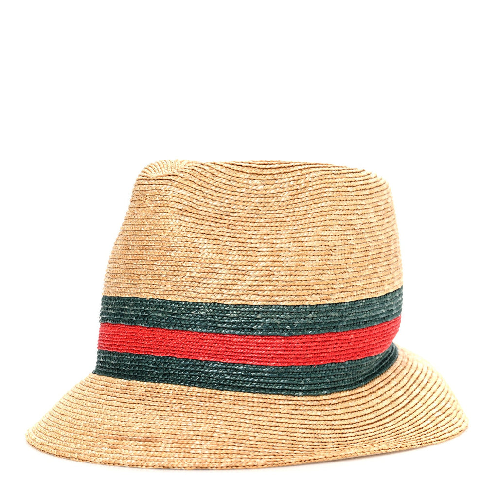 Gucci Abaca Straw Web Fedora Hat M