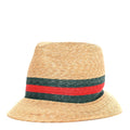 Gucci Abaca Straw Web Fedora Hat M