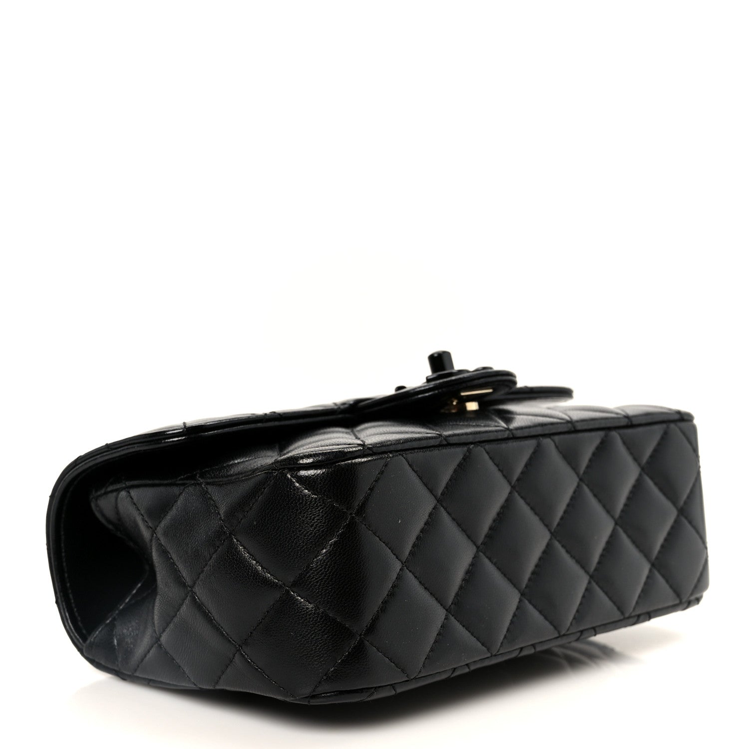 Chanel Lambskin Quilted Small Coco Pop Top Handle Flap So Black