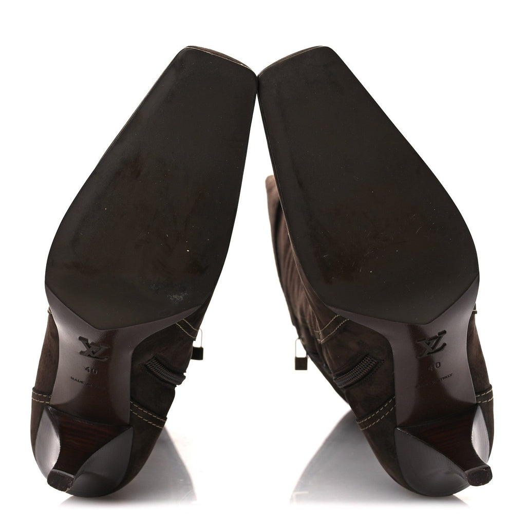 Louis Vuitton Suede High Boots 40 Brown