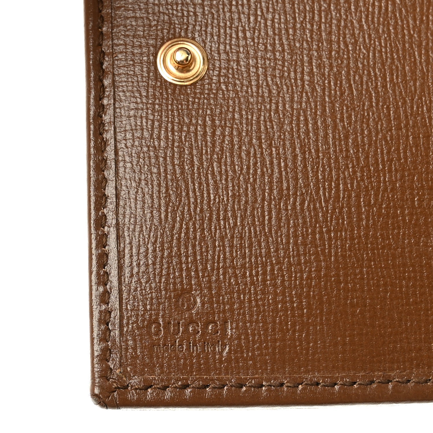 Gucci GG Supreme Monogram Horsebit 1955 Card Case Wallet Beige Ebony Brown Sugar
