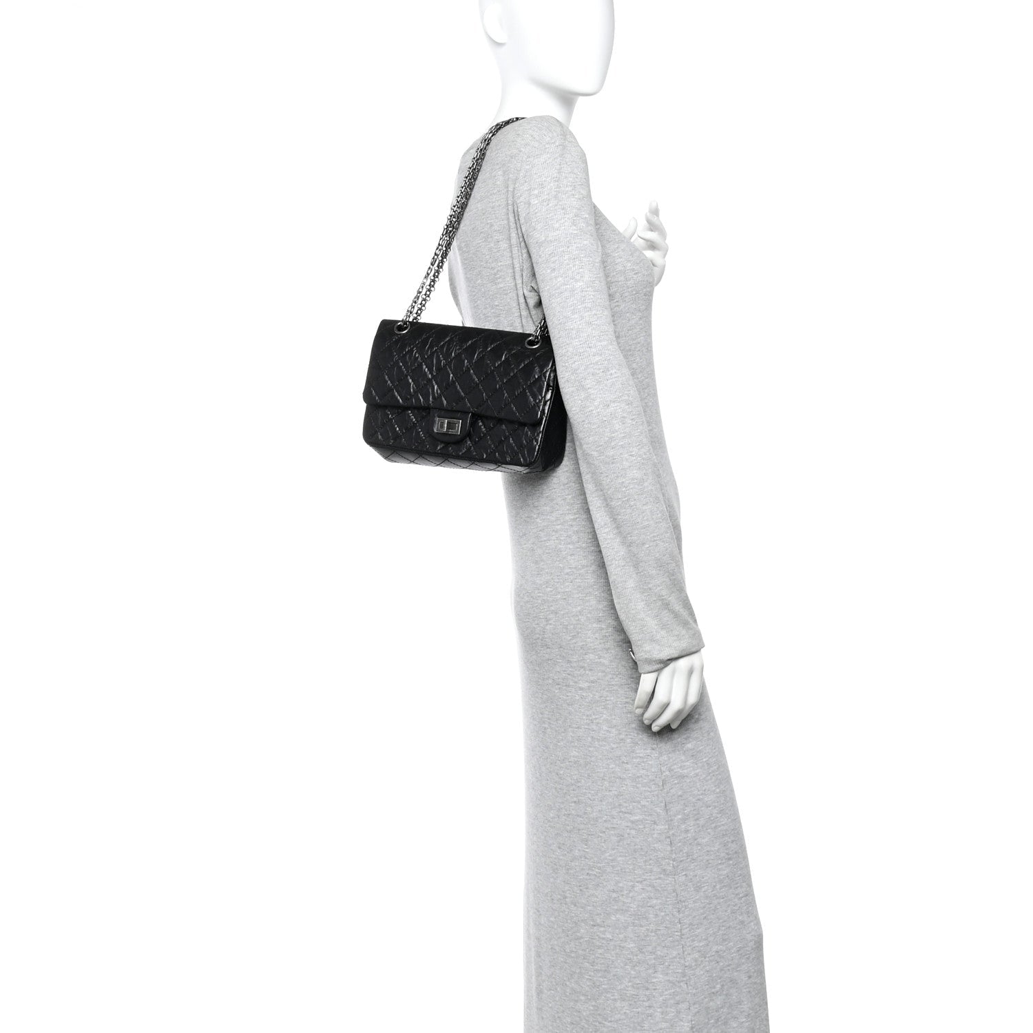 Chanel Aged Calfskin Quilted 2.55 Reissue 225 Flap Black