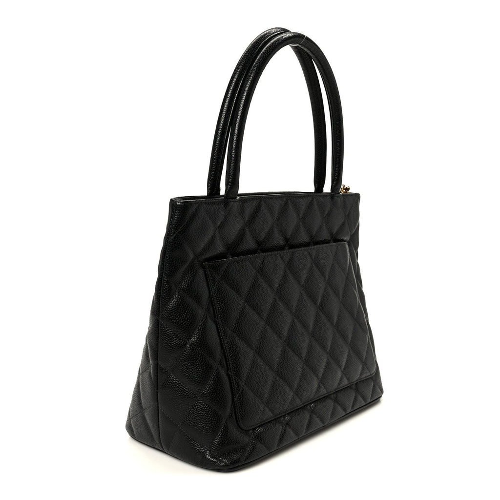 Chanel Caviar Quilted Medallion Tote Black