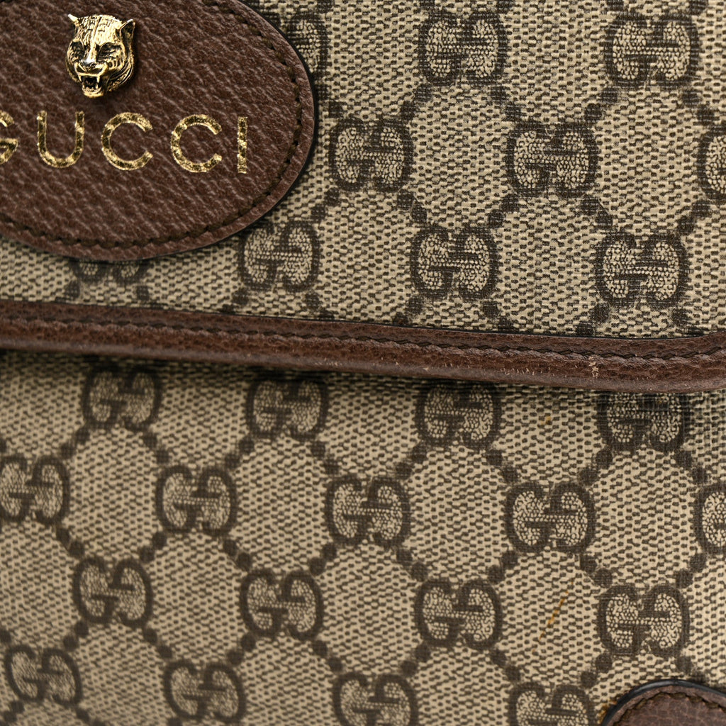 Gucci GG Supreme Monogram Neo Vintage Web Belt Bag Brown