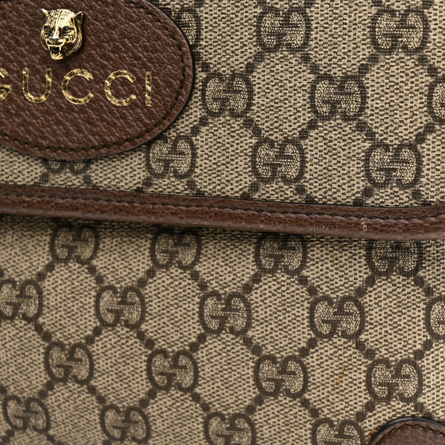 Gucci GG Supreme Monogram Neo Vintage Web Belt Bag Brown