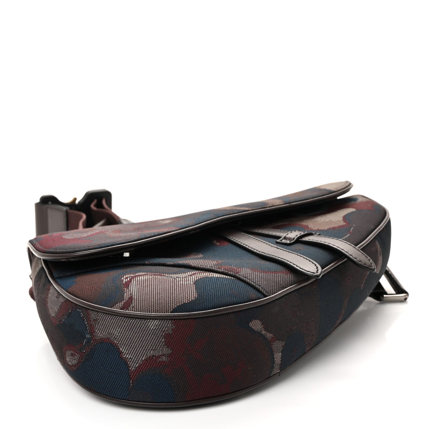 Christian Dior X PETER DOIG Denim Camouflage Saddle Bag Brown