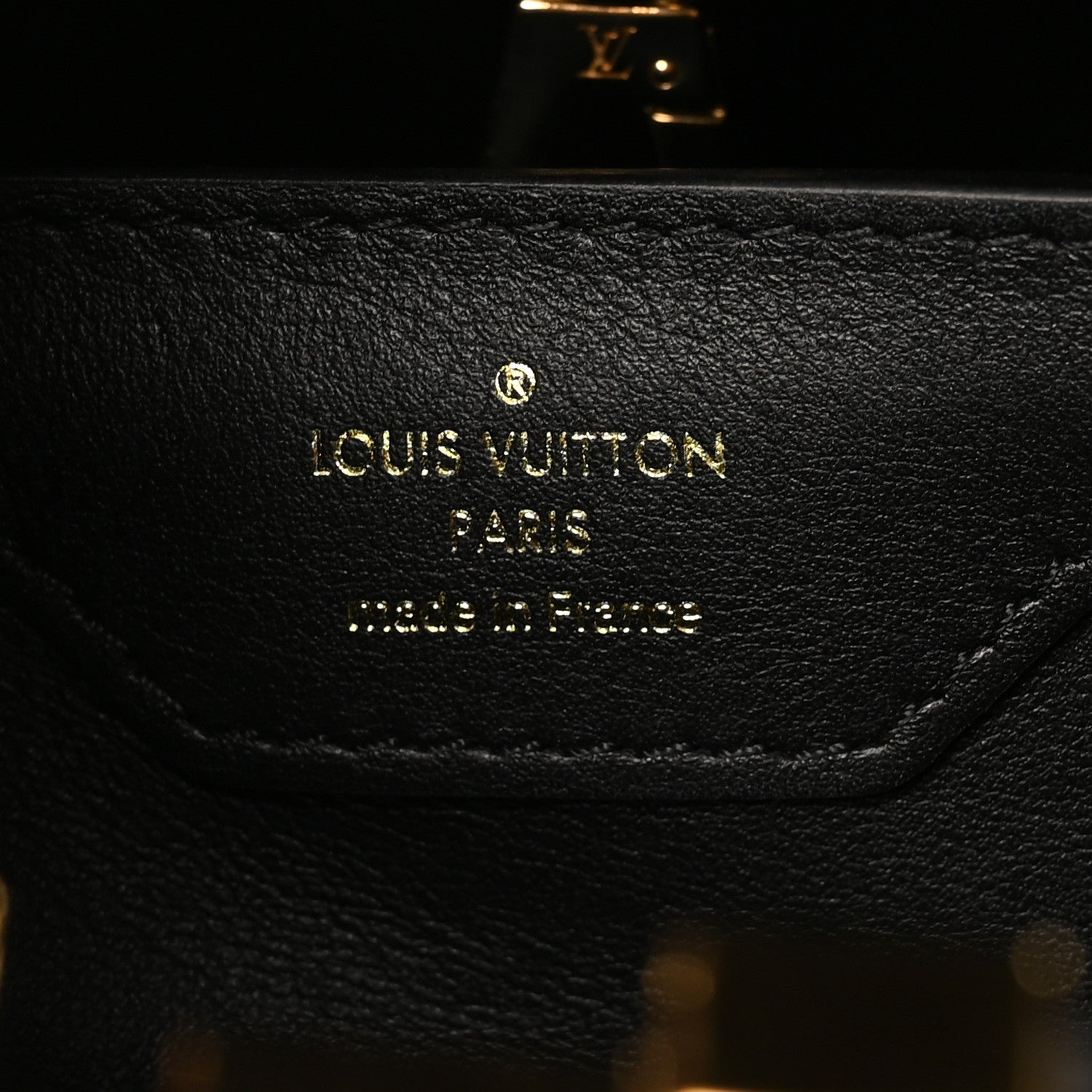 Louis Vuitton Lambskin Quilted Flower Capucines PM Black