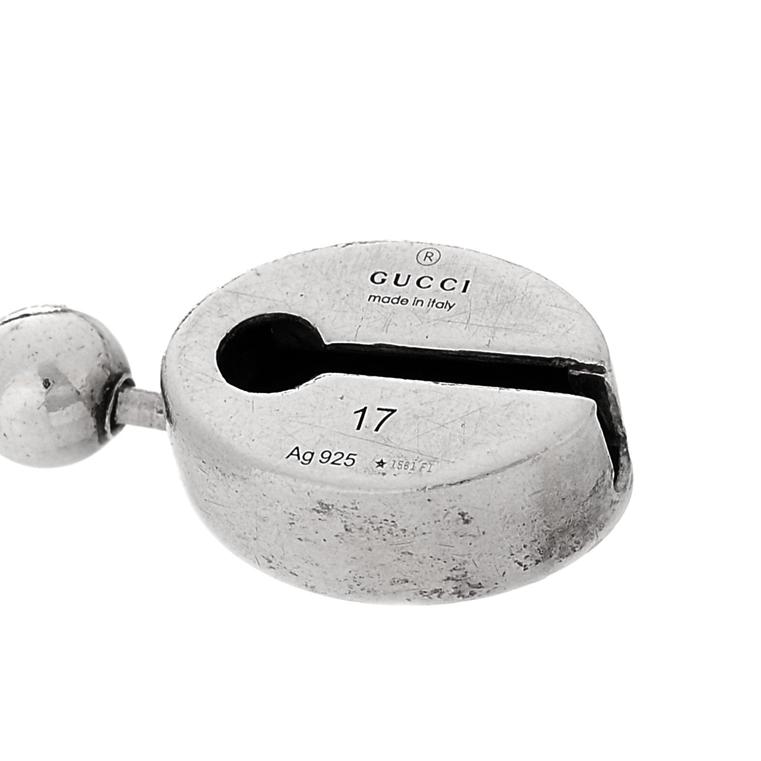 Gucci Sterling Silver Enamel Interlocking G Boule Chain Bracelet Green