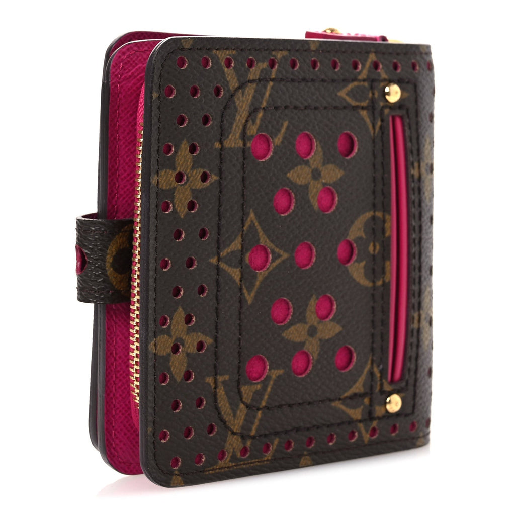 Louis Vuitton Monogram Perforated Compact Zipped Wallet Fuchsia