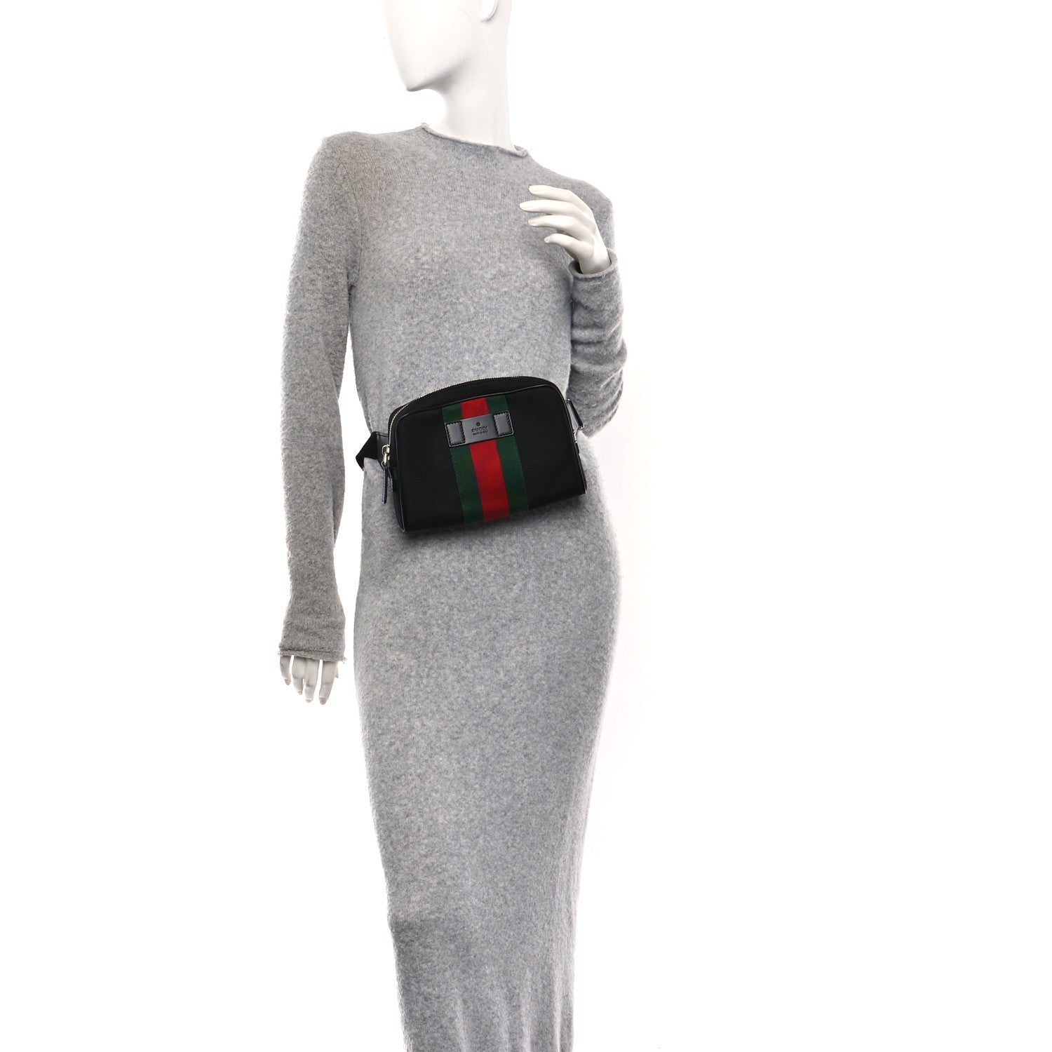Gucci Canvas Web Slim Belt Bag Black