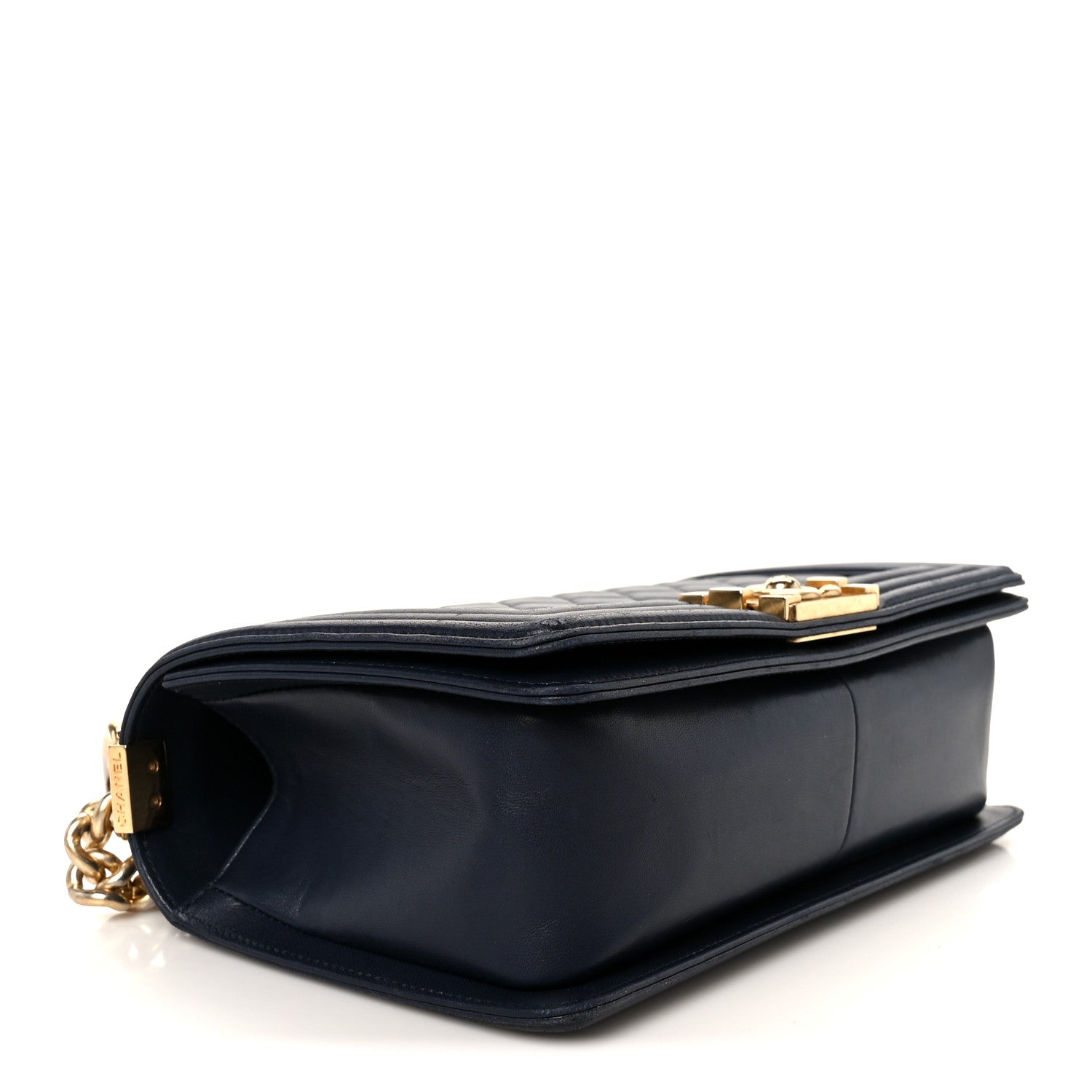 Chanel Lambskin Quilted Medium Boy Flap Dark Navy