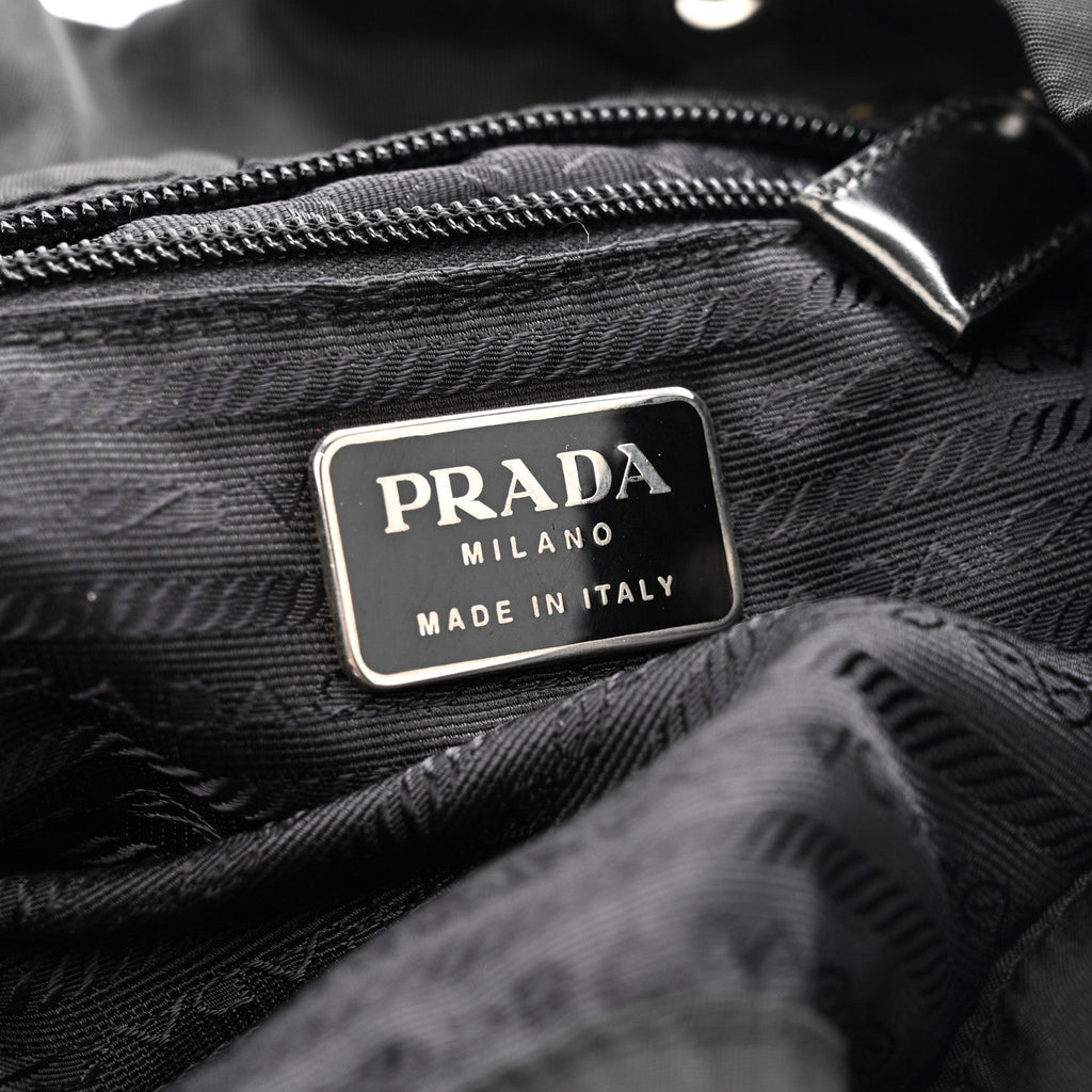Prada Tessuto Nylon Vela Cinch Backpack Black