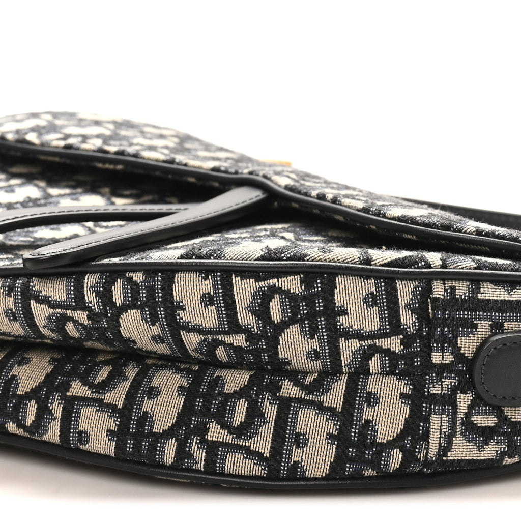 Christian Dior Oblique Saddle Bag Blue