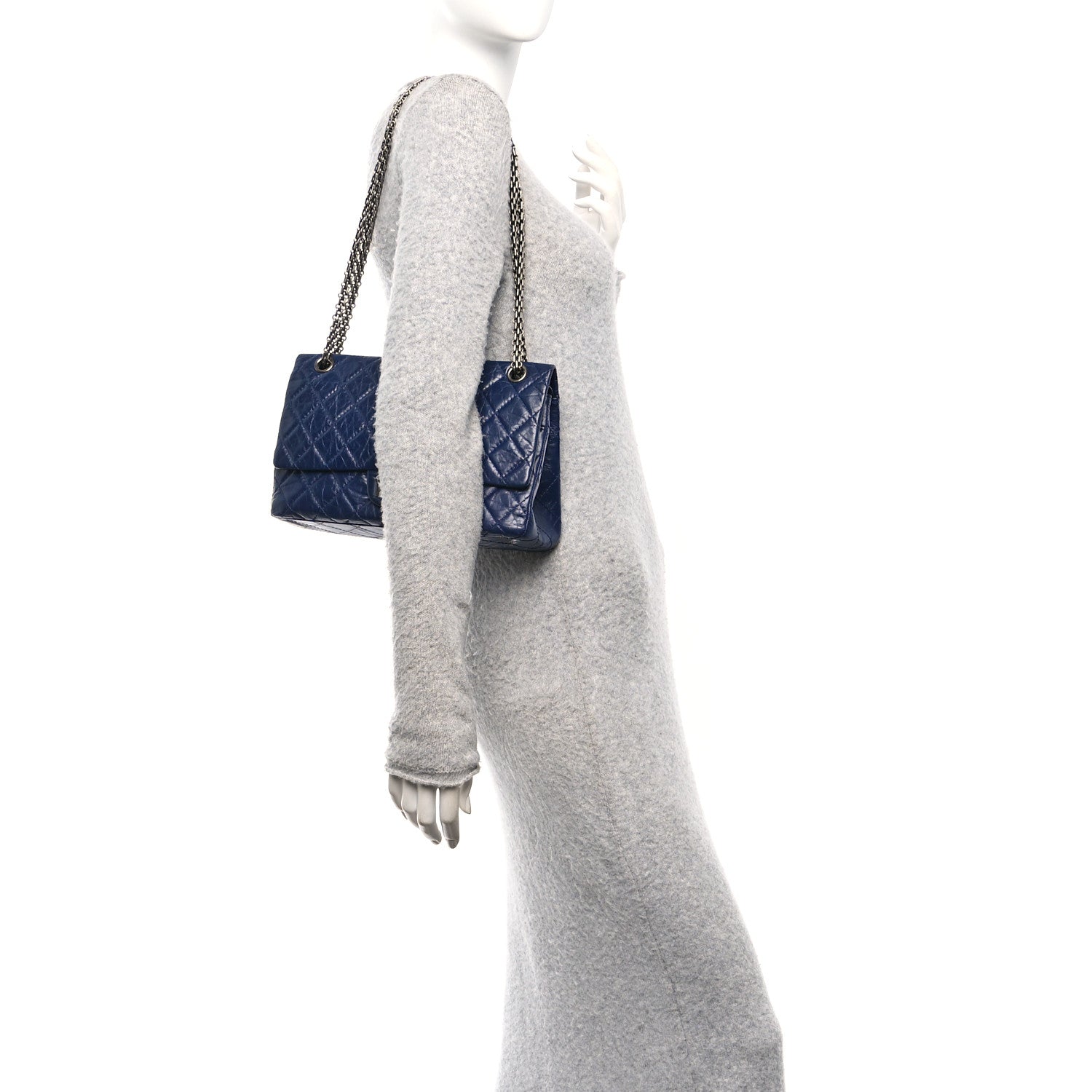 Chanel Aged Calfskin Quilted 2.55 Reissue 226 Flap Dark Blue
