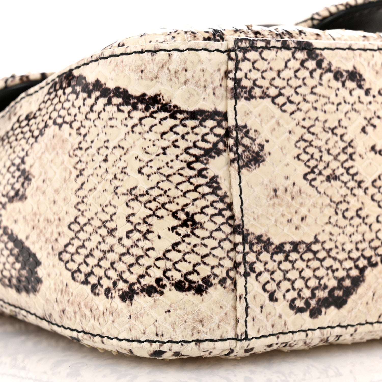 Gucci Snakeskin Matelasse Aria Mini GG Marmont Top Handle Shoulder Bag Roccia