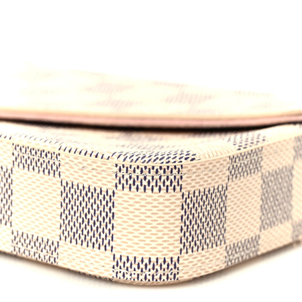 Louis Vuitton Damier Azur Pochette Felicie Chain Wallet Rose Ballerine