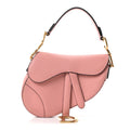 Christian Dior Grained Calfskin Mini Saddle Bag Pink