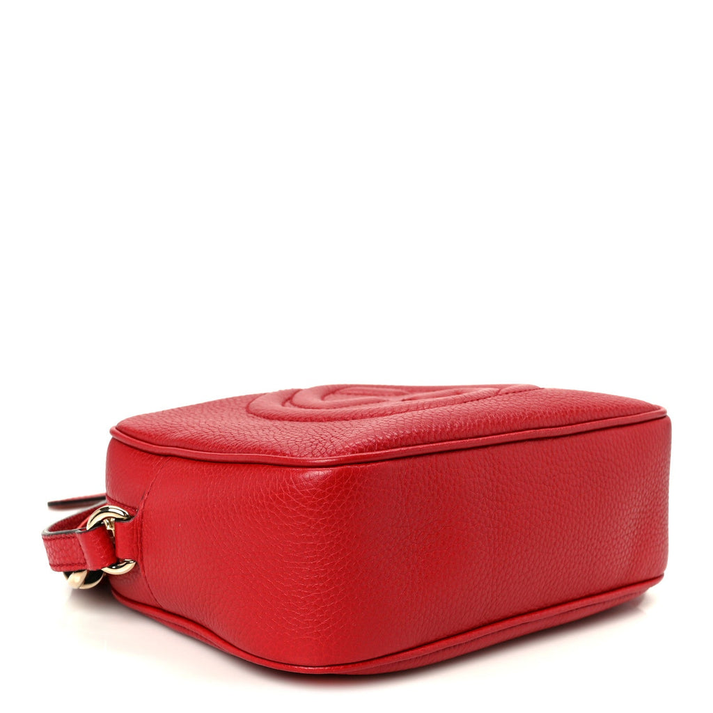 Gucci Pebbled Calfskin Small Soho Disco Bag Vibrant Red