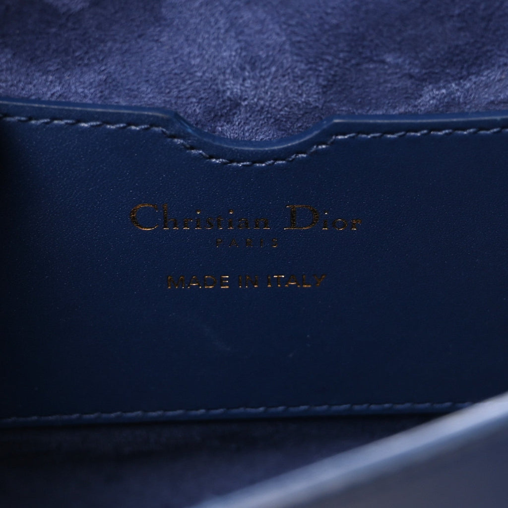 Christian Dior Box Calfskin Medium Bobby Flap Blue