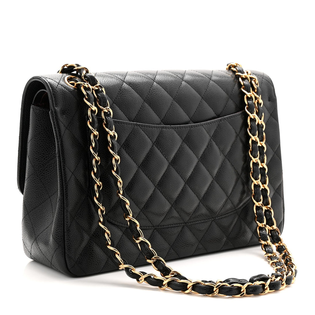 Chanel Caviar Quilted Jumbo Double Flap Black