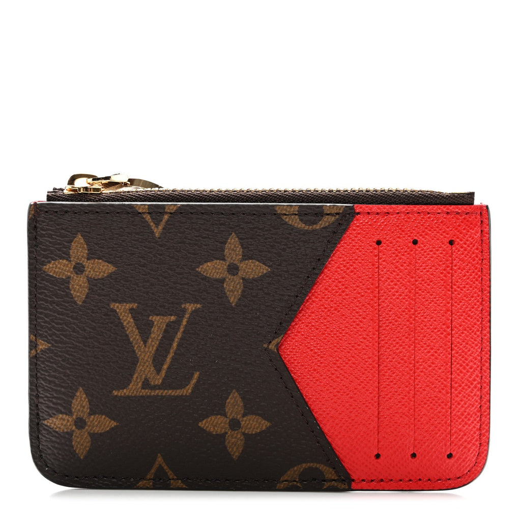 Louis Vuitton Monogram Zipped Romy Card Holder Red