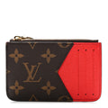 Louis Vuitton Monogram Zipped Romy Card Holder Red