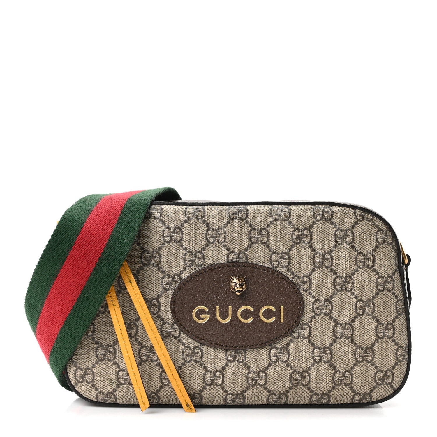 Gucci GG Supreme Monogram Web Neo Vintage Shoulder Bag Beige New Acero Crop