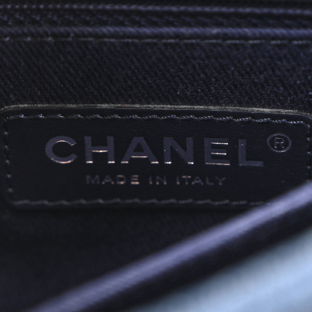 Chanel Denim Quilted Mini Coco Handle Flap Blue