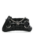 Gucci Nappa Vertical Matelasse Small Maxi Horsebit Chain Shoulder Bag Black