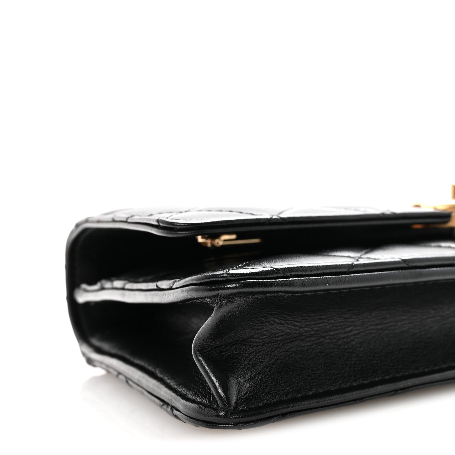 Chanel Calfskin Quilted Perfect Fit Wallet On Chain WOC Black
