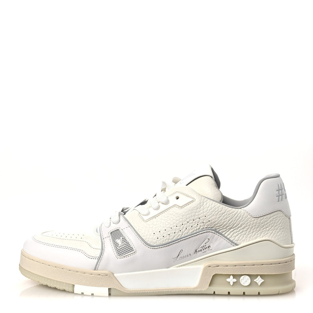 Louis Vuitton Calfskin Mens LV Trainer Sneakers 10 White
