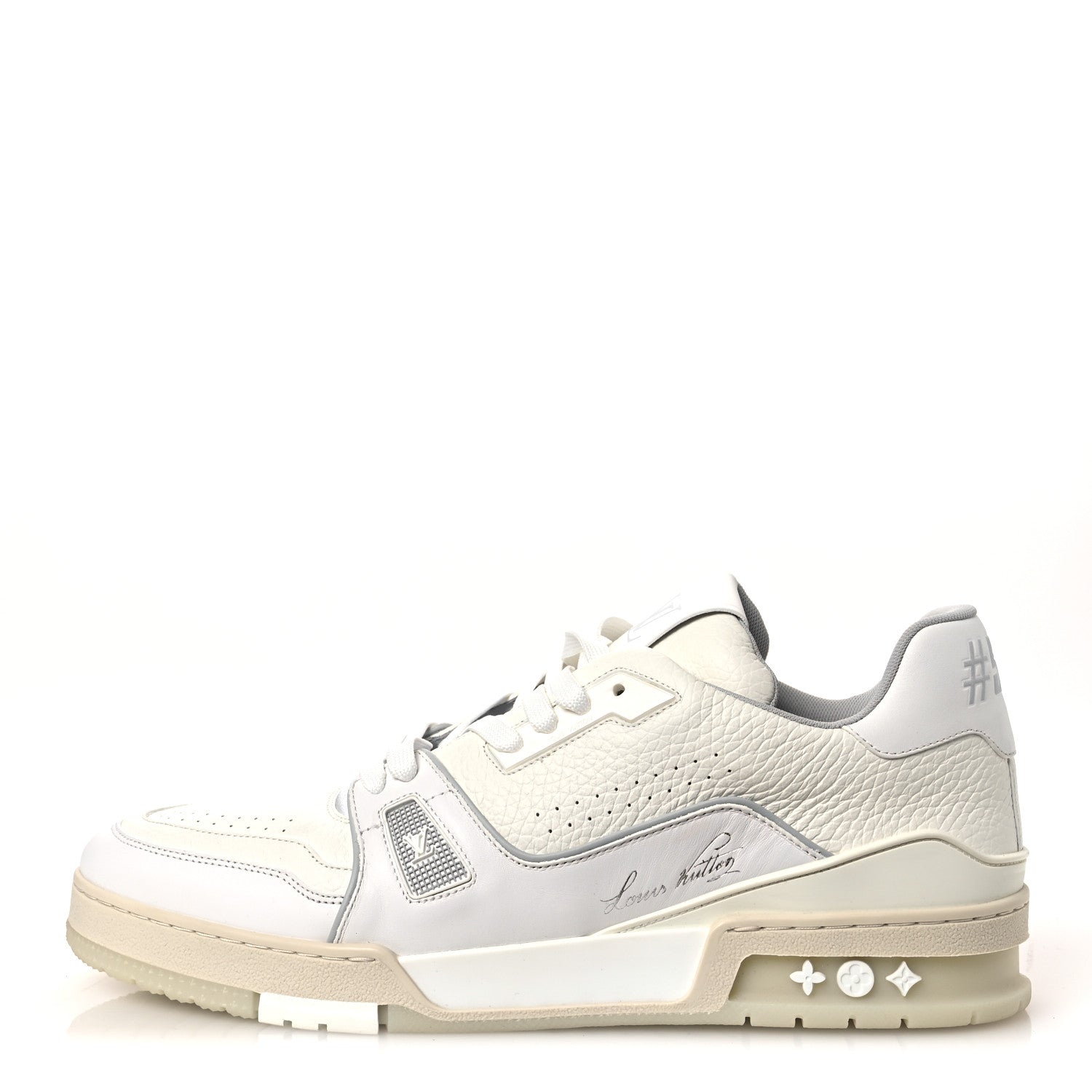 Louis Vuitton Calfskin Mens LV Trainer Sneakers 10 White