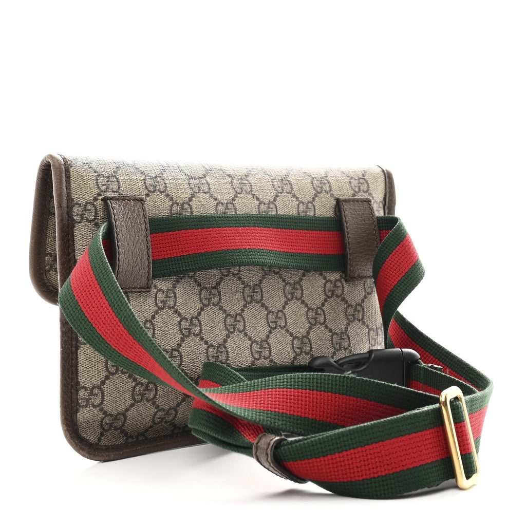 Gucci GG Supreme Monogram Neo Vintage Web Belt Bag Brown