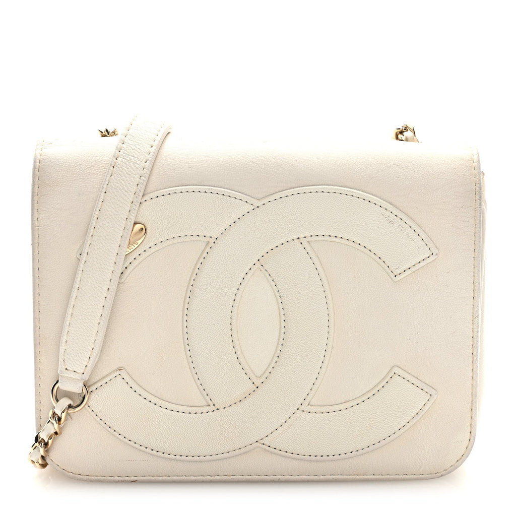 Chanel Lambskin CC Mania Flap Bag White