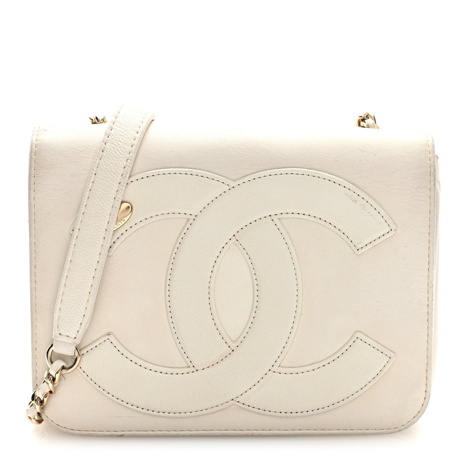 Chanel Lambskin CC Mania Flap Bag White