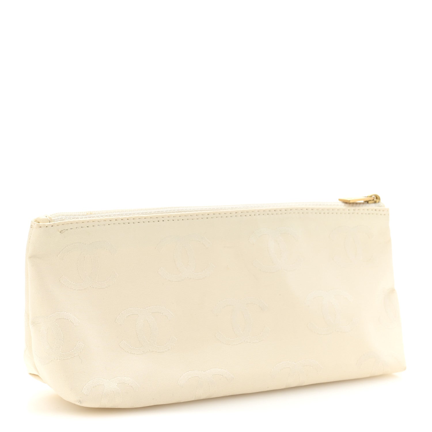 Nylon CC Cosmetic Pouch White