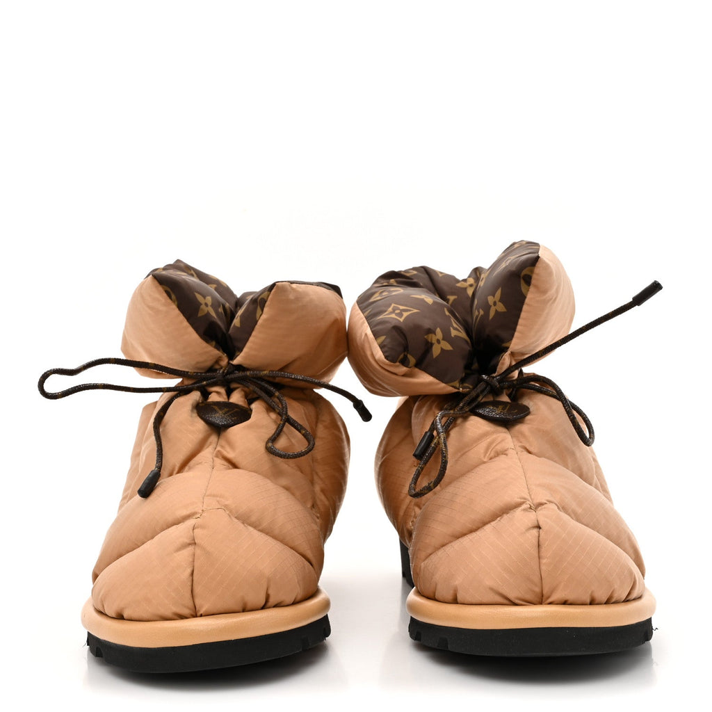Louis Vuitton Nylon Monogram Pillow Comfort Ankle Boot 38 Beige